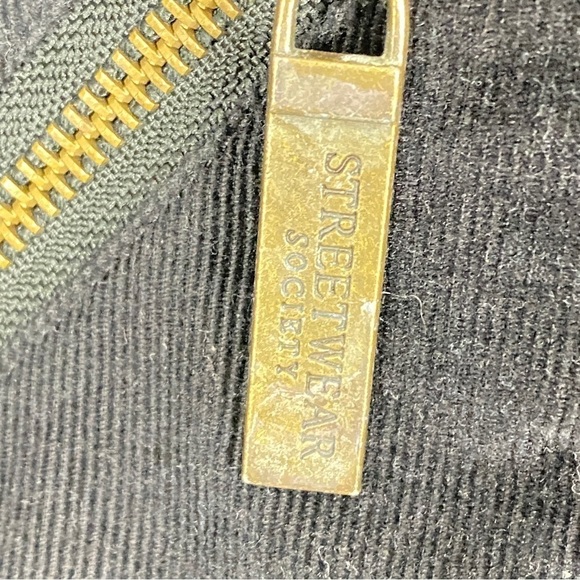 Corduroy Puffer Vest Sz Medium Streetwear Society Black Removable Hood - Picture 6 of 10